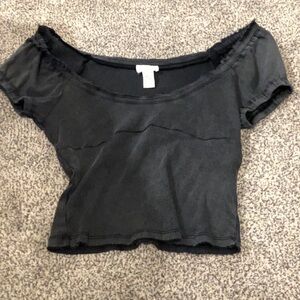 Full Tilt Black Fitted Crop Blouse